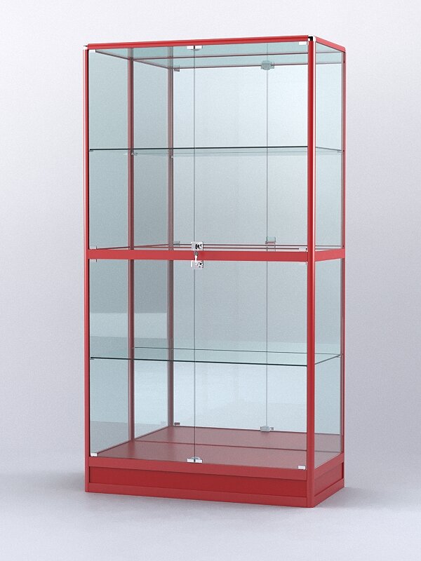 Витрина "алпро" №4-500-3 (задняя стенка - зеркало), Красный 100 x 50 x 200 см