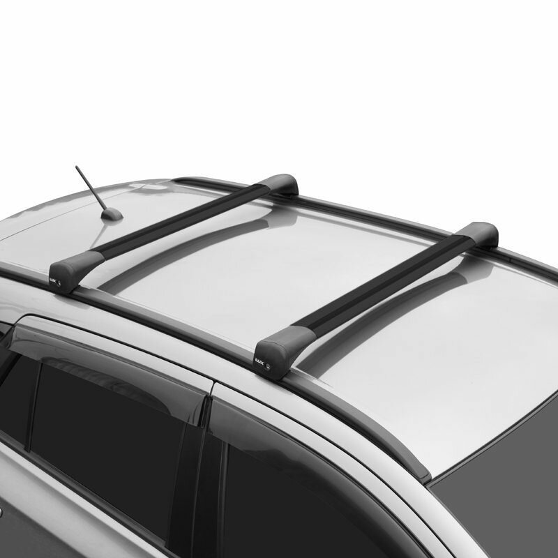 Багажник Lux (Люкс) Bridge для Mitsubishi Outlander III внедорожник 2012-н. в. на интегр. рейлинги (дуги крыло 82мм черные)