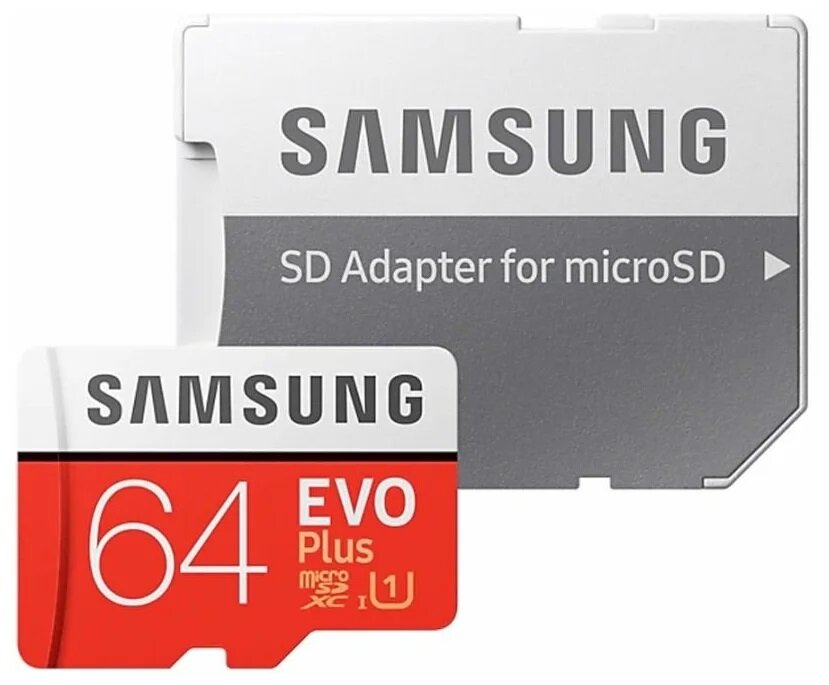 Карта памяти 64GB Samsung MB-MC64HA + SD adapter (RU)