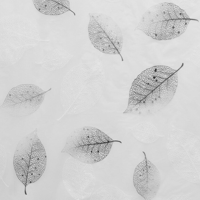 Доляна Штора для ванны Доляна «Чёрно-белые листья», 180×180 см, EVA - фотография № 2