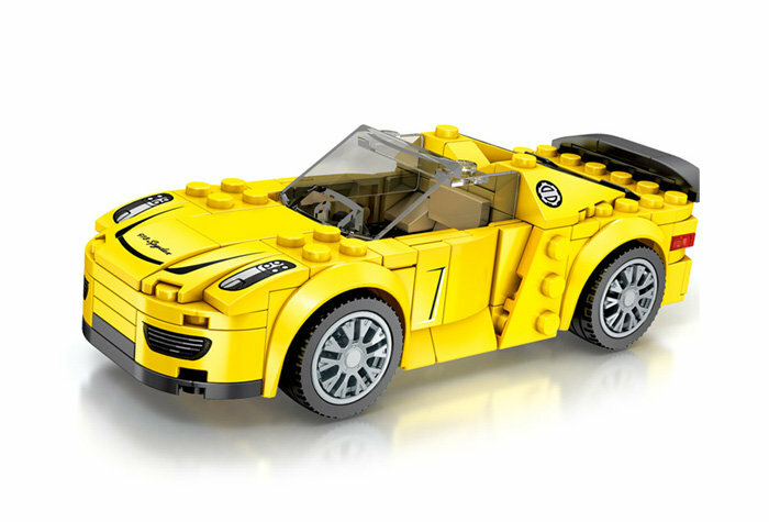 Конструктор Sembo Block Гоночный автомобиль - жёлтый 607006