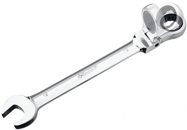 Набор комбинированных гаечных ключей трещоточных шарнирных 7 шт, 8 - 19 мм, Зубр 27101-H7