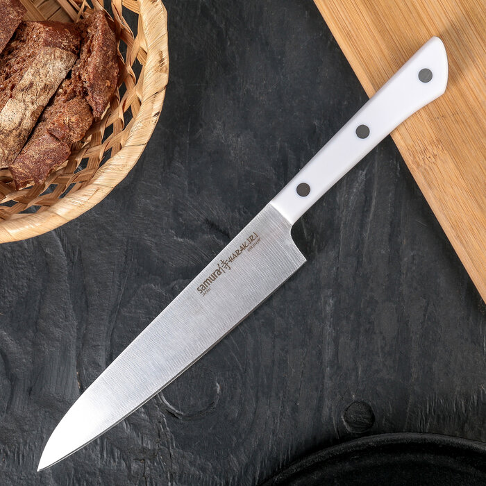 SAMURA Нож кухонный Samura HARAKIRI, универсальный, лезвие 15 см, белая рукоять - фотография № 2