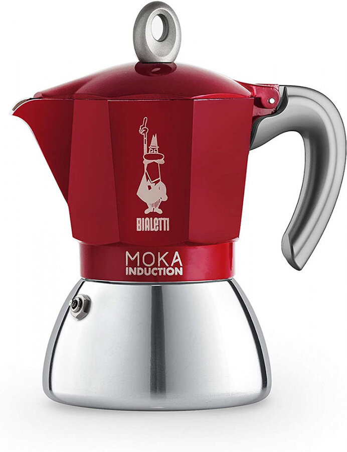 Индукционная гейзерная кофеварка Bialetti Moka Induction 6942 (2 порций, 100 мл), красная