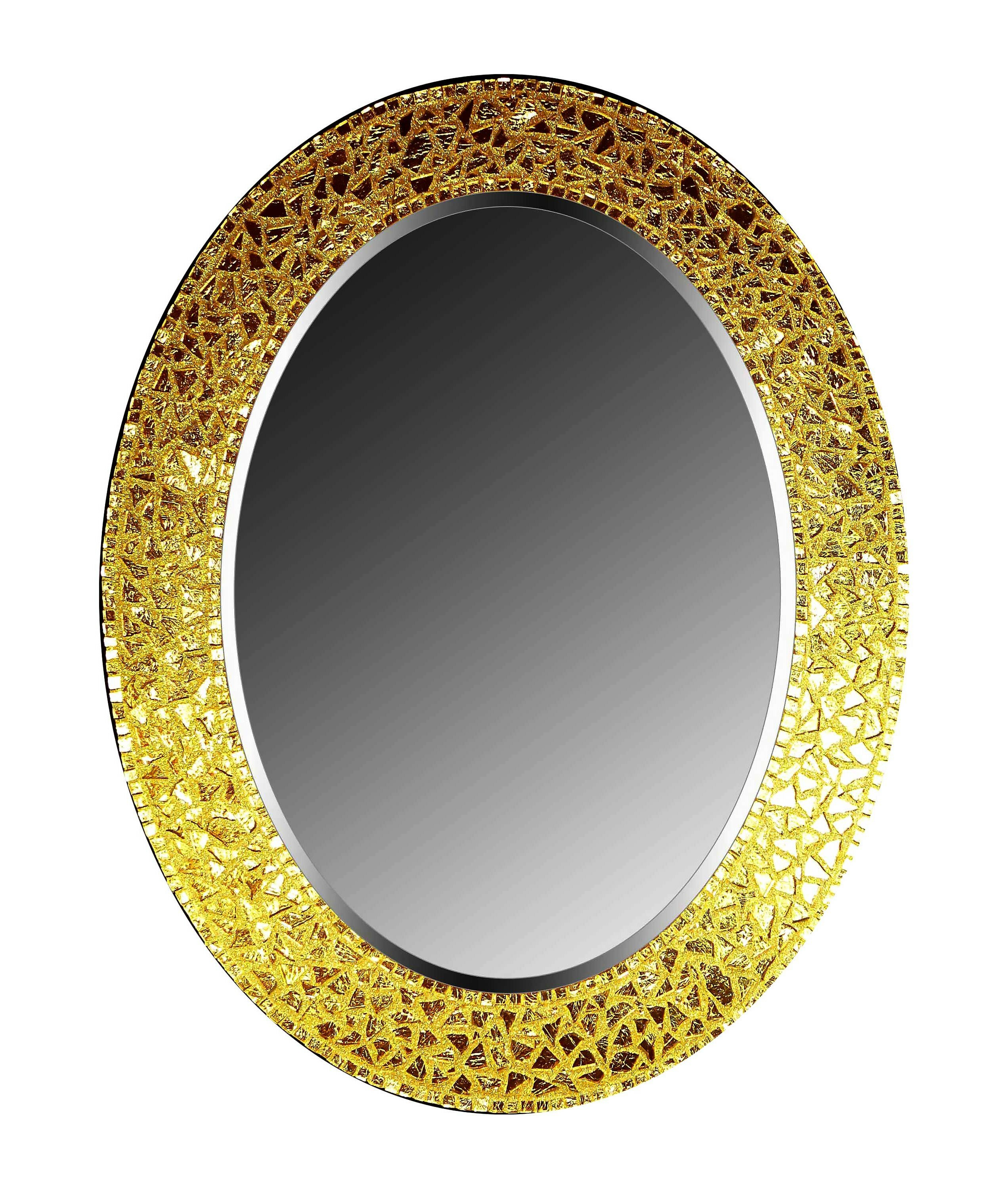 Зеркало овальное в раме из золотой мозаики "Ellisse Оro/Венеция"