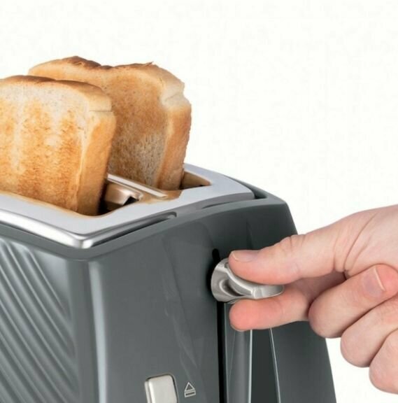 Тостер для хлеба Russell Hobbs Groove серый - фотография № 4