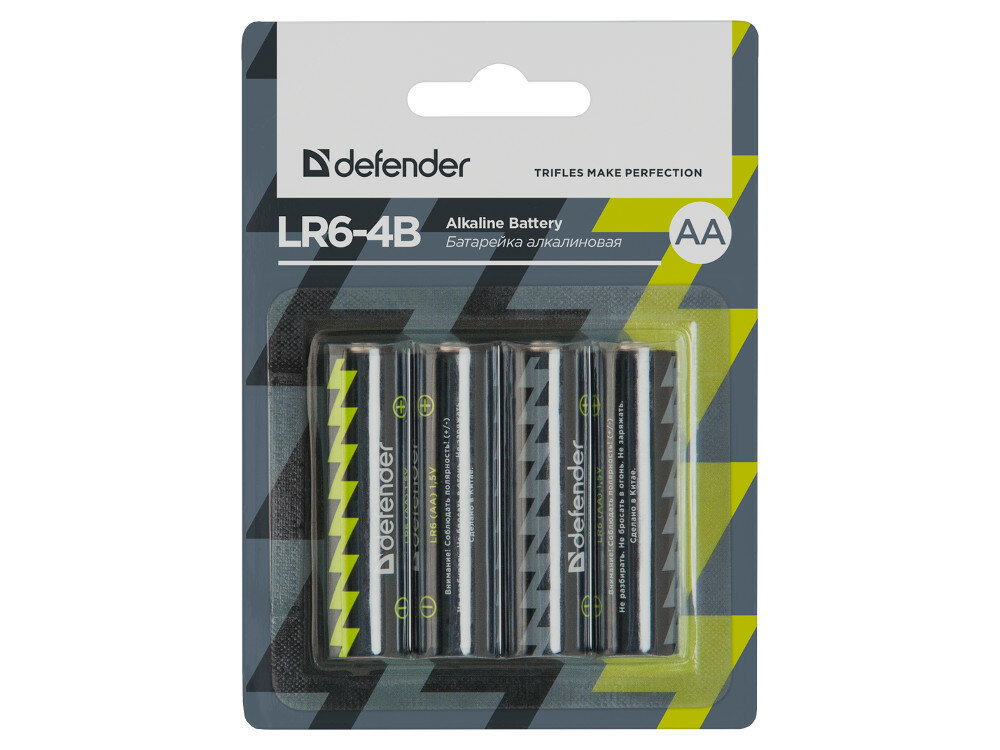 Батарейки Defender (AA) LR6-4B 4PCS 4 шт 56012