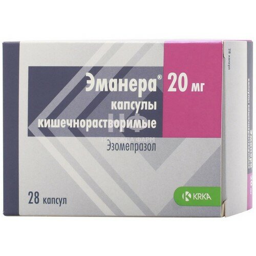 Уменьшение боли крка Эманера капс кишечнораст 20 мг №28