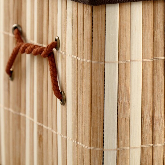 Короб для хранения, с крышкой, складной, 31×21×23 см, бамбук - фотография № 2
