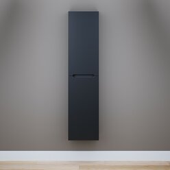 Шкаф-пенал для ванной комнаты Uperwood Tanos 33*25,5*150 см, подвесной, правый, черная эмаль
