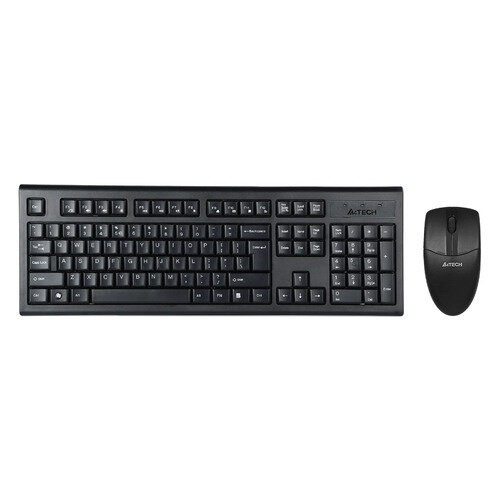 Комплект (клавиатура+мышь) A4TECH 3100N, USB, беспроводной, черный