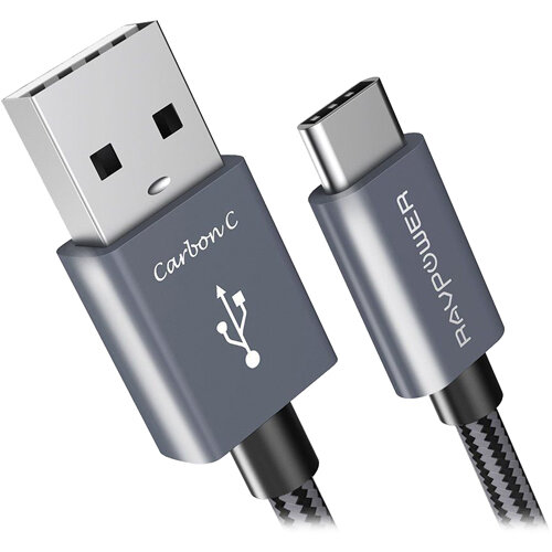 фото Кабель RAVpower Carbon USB-A to USB-C 1.8 метра (RP-TPC005) чёрный