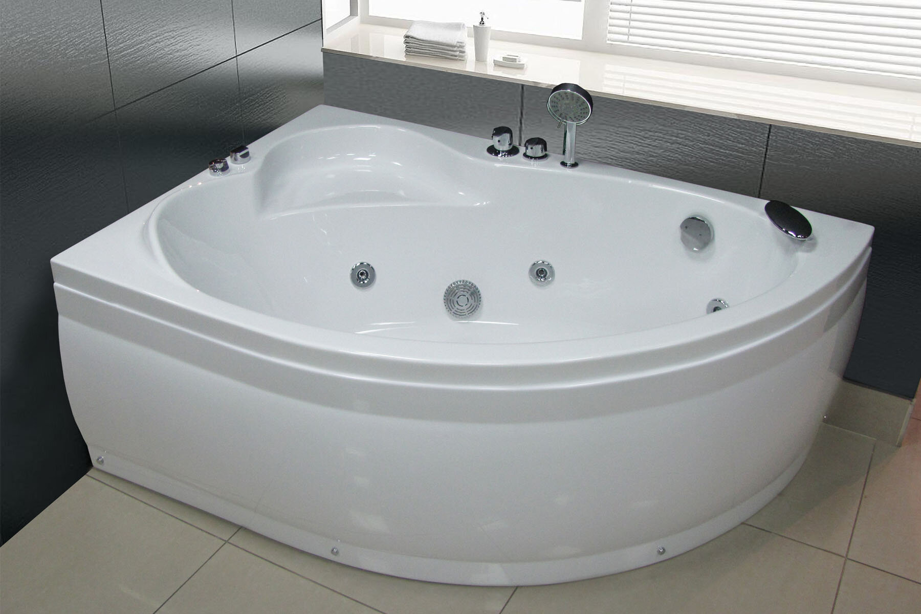 Акриловая ванна Royal Bath Alpine 140X95X58 правосторонняя комплект(ванна, каркас, панель) - фотография № 3