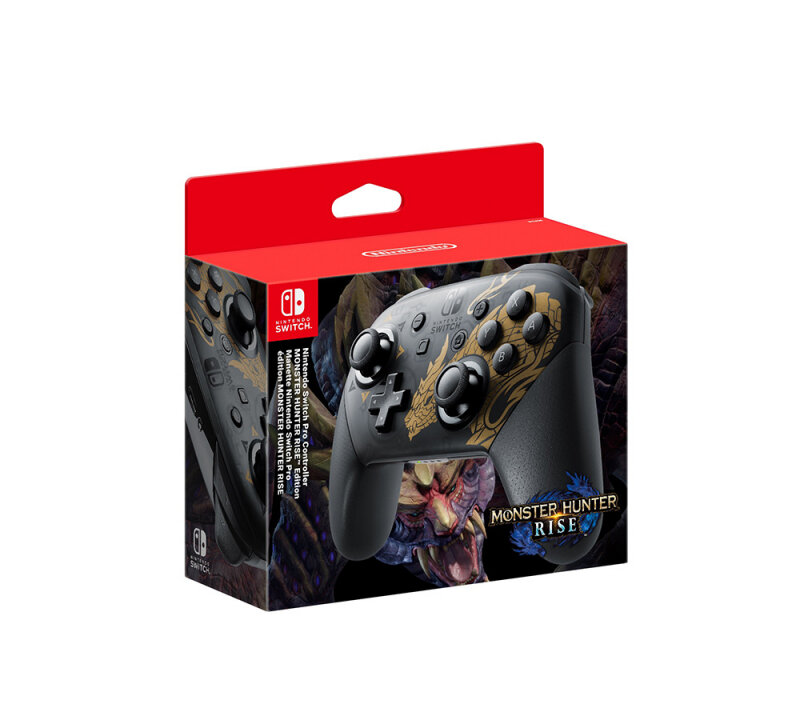 Геймпад Nintendo Switch Pro Controller Monster Hunter Rise, черный/золотой