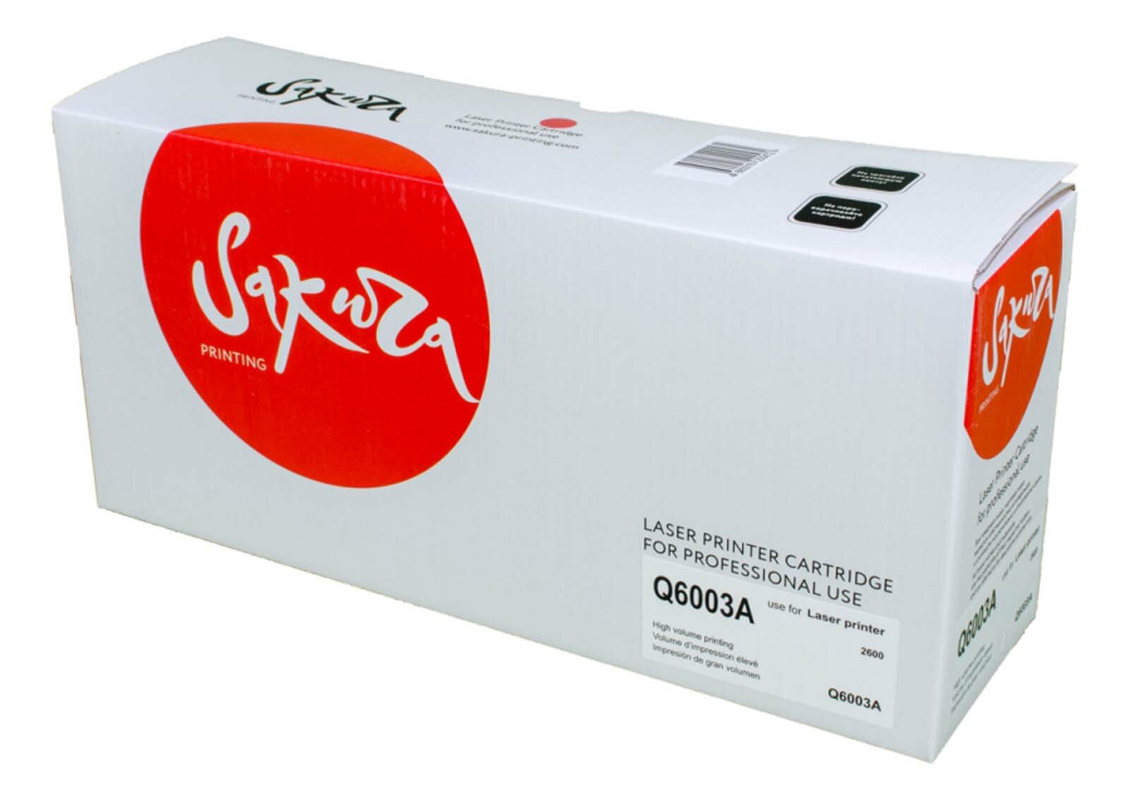 Картридж Q6003A для HP Color LaserJet 1600, 2605, 2600N, CM1015, Canon LBP-5000 Sakura пурпурный