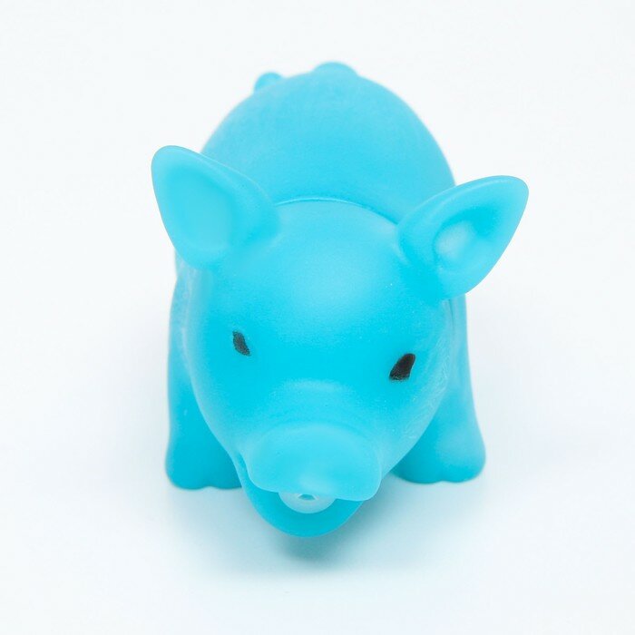 Пижон Игрушка пищащая "Маленький поросенок" для собак, 9 см, голубая - фотография № 3