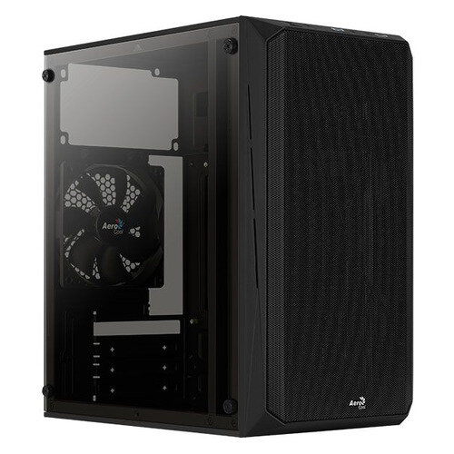 Корпус mATX Aerocool CS-107-A-BK-v1, Mini-Tower, без БП, черный [accs-pc14012.11]