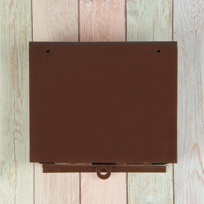 Ящик почтовый без замка (с петлёй), горизонтальный «Письмо», коричневый - фотография № 6