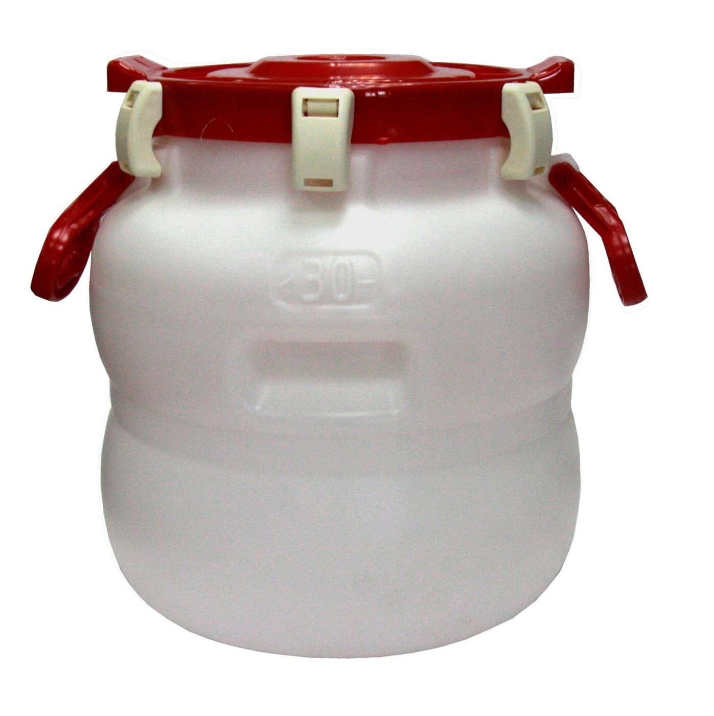 Бочка 30 литров с широким горлом герметичная (пластиковые зажимы)