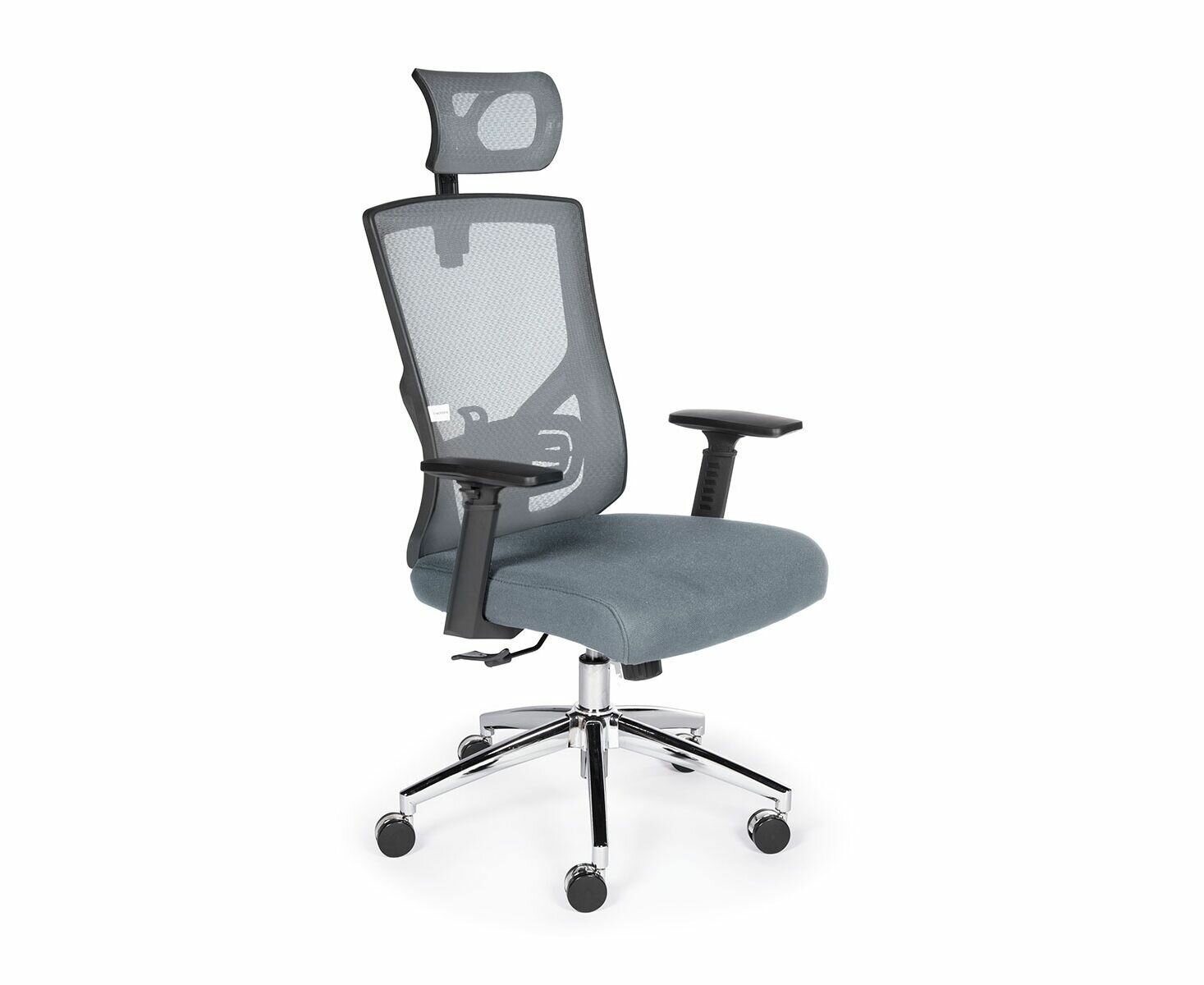 Офисное кресло для персонала NORDEN гарда SL / Черный пластик / Серая сетка / серая сидушка