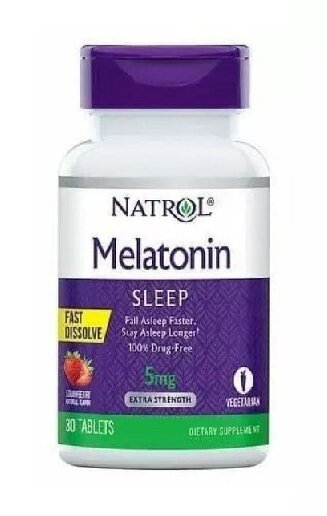 Таблетки растворимые Natrol Melatonin Fast Dissolve Strawberry 5 mg