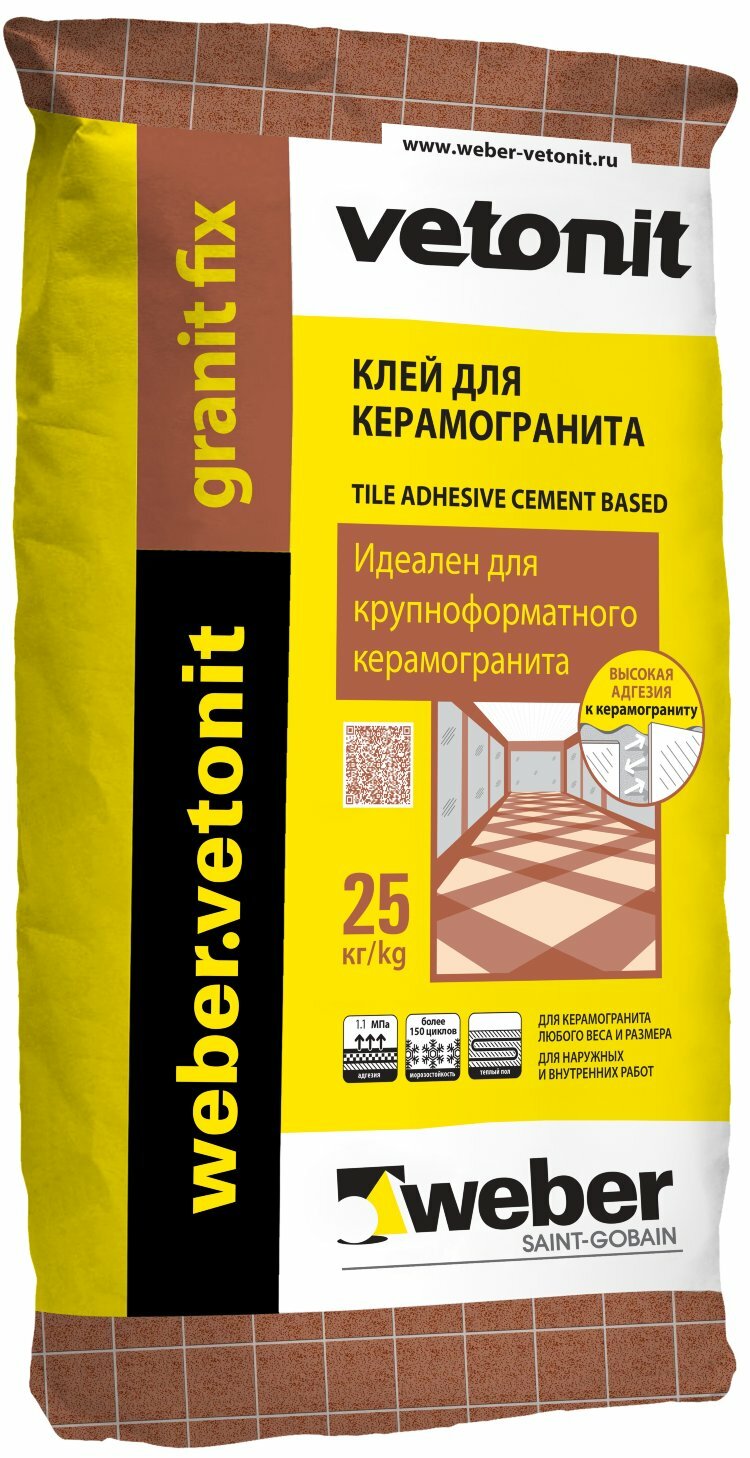 фото Клей для плитки и камня Weber Granit Fix