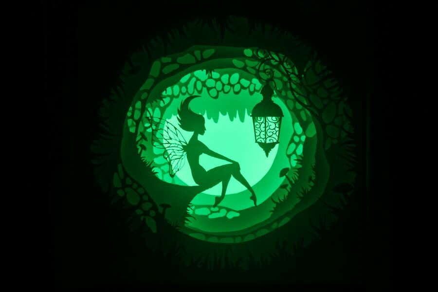 Ночной светильник Лайтбокс "Фея" с пультом (венге) - фотография № 1