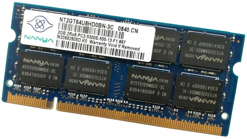 Оперативная память Nanya 2 ГБ DDR2 667 МГц SODIMM NT2GT64U8HD0BN-3C
