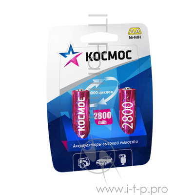 Аккумулятор Космос Kocr6nimh2800mah2bl R6 NiMn 2800мАч BP-2(блист.2шт.) 153783