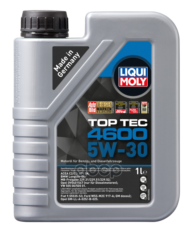 Liqui moly Масло Моторное Top Tec 4600 5w-30 Sn C2/C3 (1л)