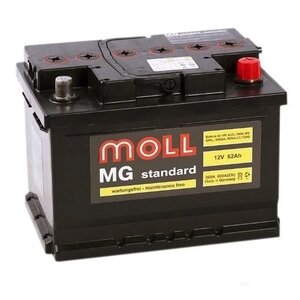 Аккумулятор Moll MG Standard 62 Ач 600А обр. пол.