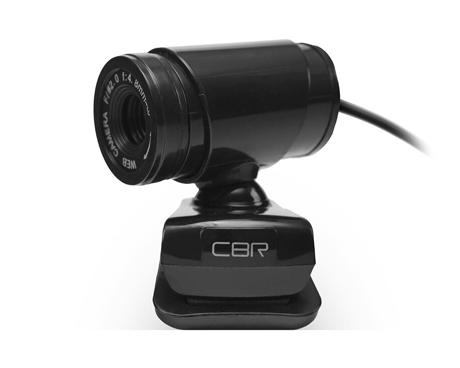 Веб-камера CBR CW 830M Black с матрицей 0,3 МП, 640х480, USB 2.0, вст. й микроф., ручная фокусировка, крепление на мониторе, кабель 1,4 м, цвет чёрный