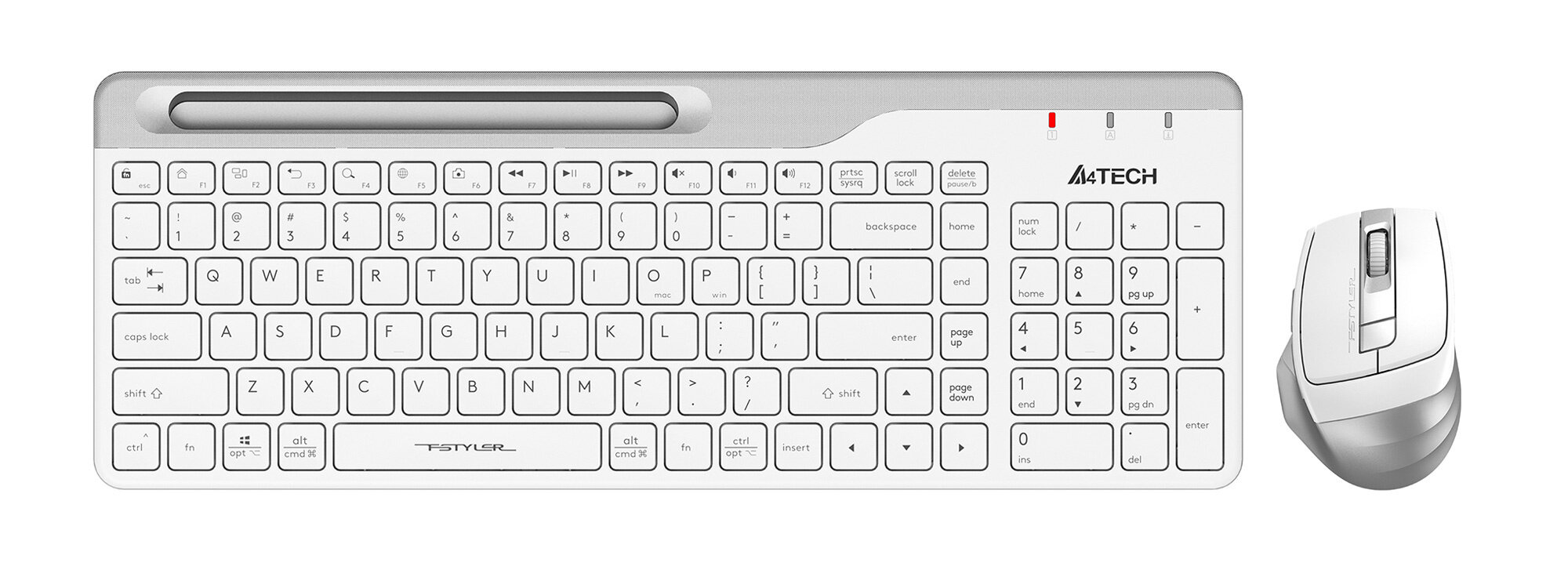 Клавиатура + мышь A4Tech Fstyler FB2535C клавиатура: белый/серый мышь: белый/серый USB беспроводная Bluetooth/Радио slim