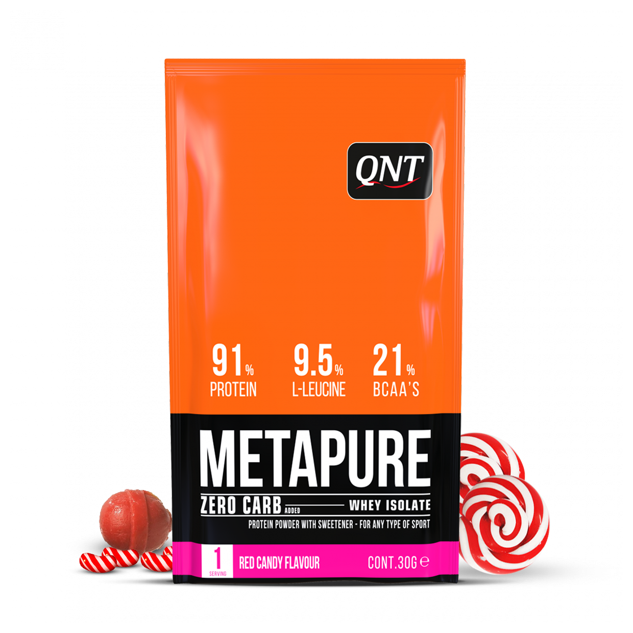 QNT Metapure Zero Carb Red Candy 30g/ Метапьюр Зеро Карб 30г Красная конфета