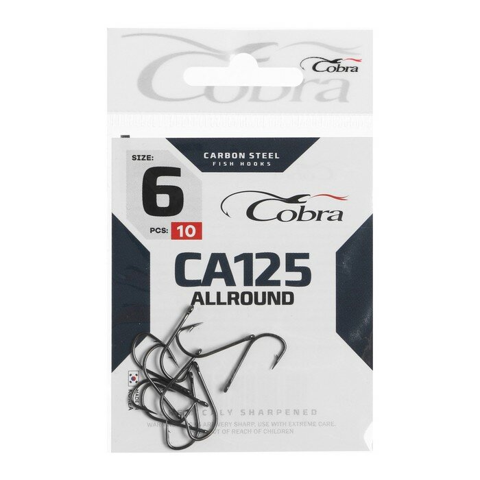 Крючки Cobra ALLROUND серия CA125 № 6 10 шт.