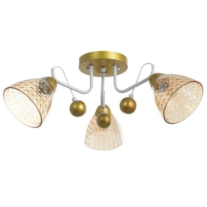 фото Люстра "Линда" 3х60Вт Е27 белый/золото 60х60х23см