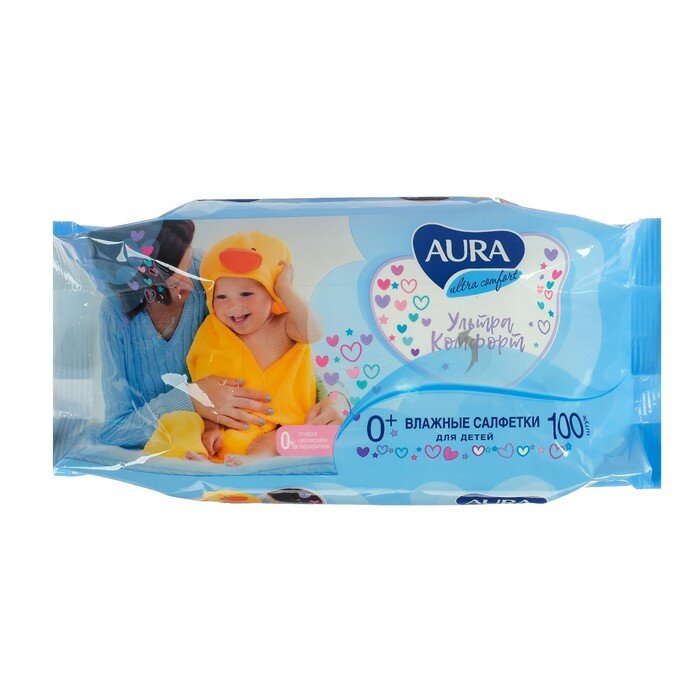 AURA Влажные салфетки Aura Ultra Comfort детские микс 100 шт.