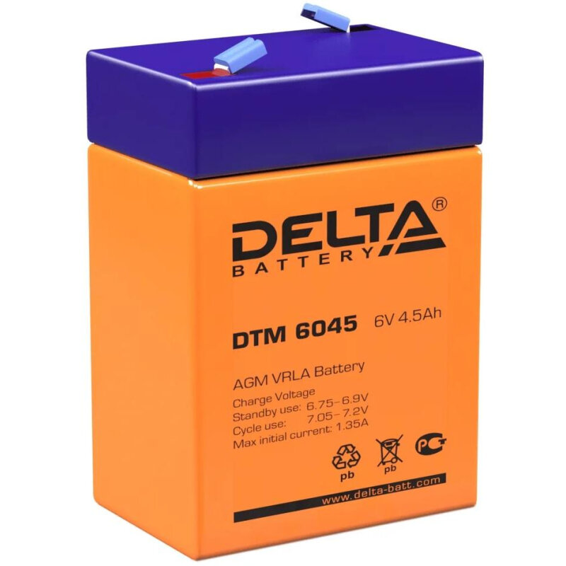 Батарея для ИБП Delta DTM 6045 6/4,5 В/Ач 70x47x107