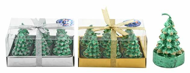 фото Snowmen н.г.свечи блестящ.чайные елка 5,5см 6шт.в подар.кор.3цв. Е91123