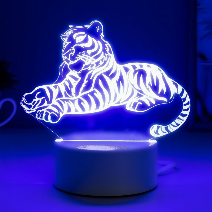 3D светильники RISALUX Светильник "Тигр" LED RGB от сети - фотография № 4