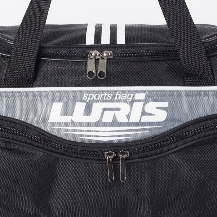 Luris Сумка спортивная, отдел на молнии, 3 наружных кармана, длинный ремень, цвет чёрный/серый - фотография № 3