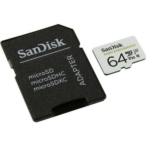 SanDisk Micro SecureDigital 64Gb High Endurance microSDHC Card with Adapter - for Dashcams & home monitoring SDSQQNR-064G-GN6IA