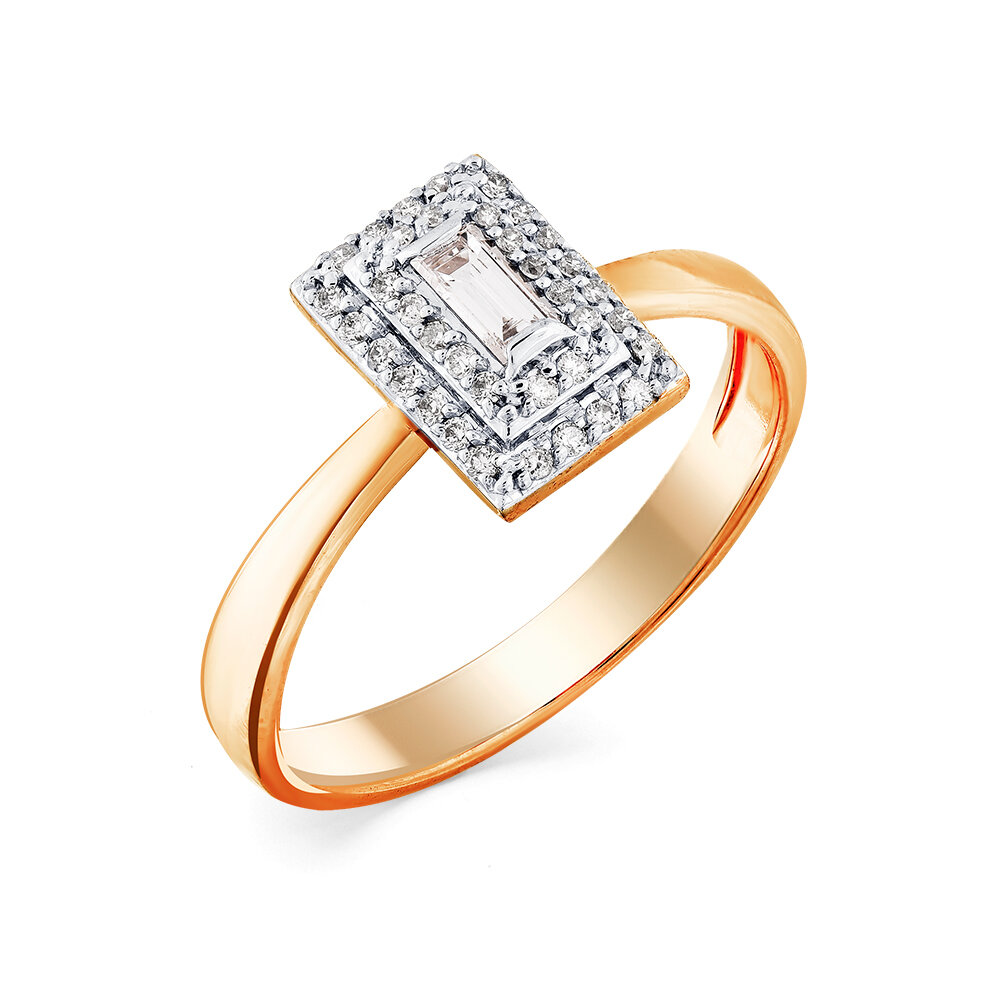 Золотое кольцо из белого золота с бриллиантом 1-107-728 Master Brilliant