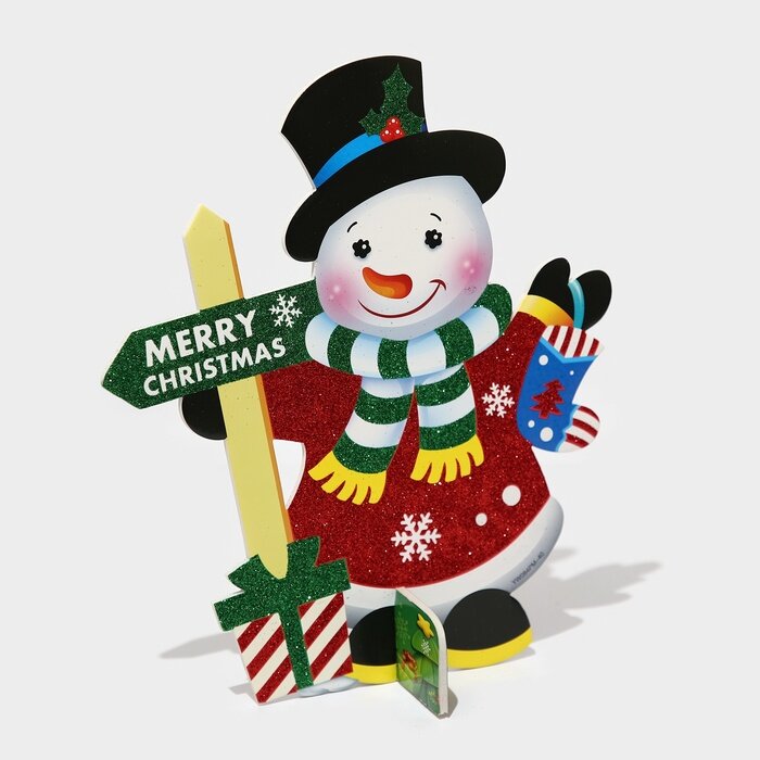 фото Декоративное украшение (подставка) "Снеговик" 32х28 см