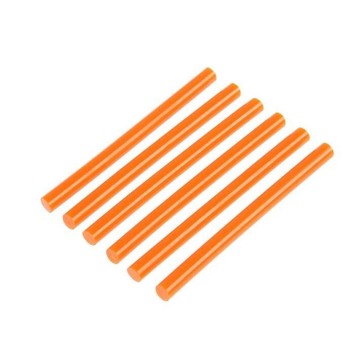 Клеевые стержни тундра, 7 х 100 мм, оранжевые, 6 шт. - фотография № 1