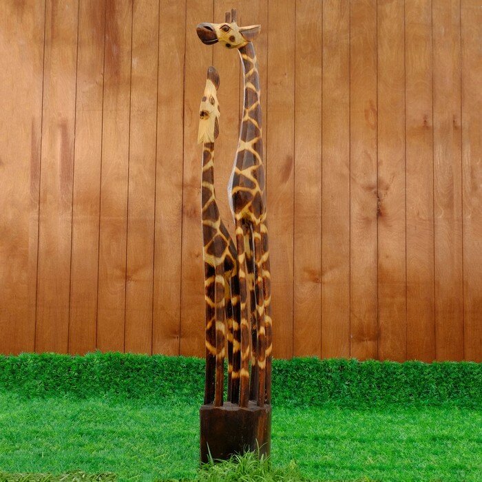 Сувенир дерево "Два сетчатых жирафа" 100х19х10 см - фотография № 2