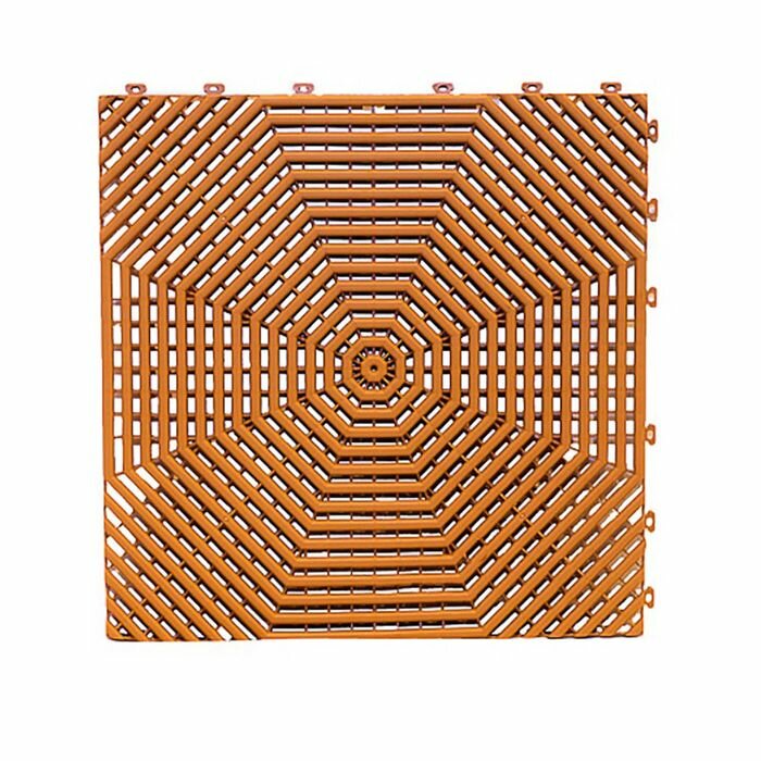 Плитка HELEX, 40 × 40 × 1.8 см, набор 6 шт., терракотовая - фотография № 1