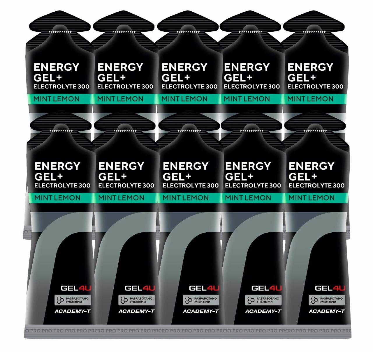 Гель питьевой GEL4U Energy Gel+electrolyte 300 10 x 60 г Лимон и Мята