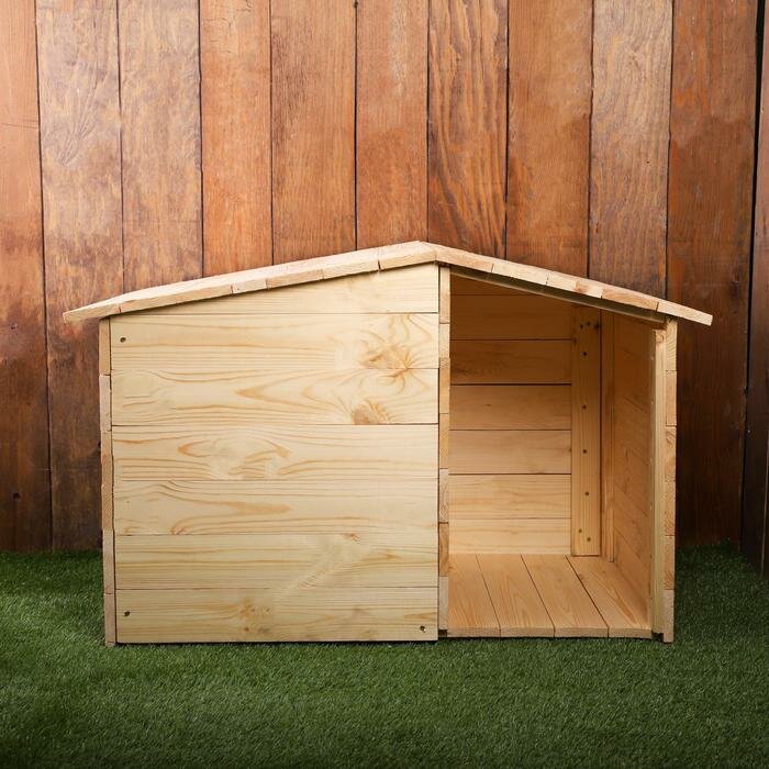 Будка для собаки, 105 × 75 × 64 см, деревянная, с крышей - фотография № 2