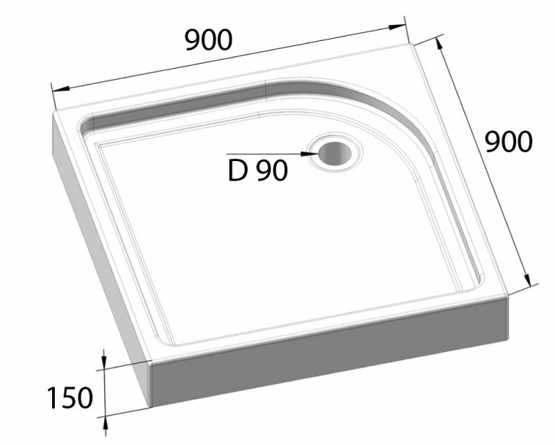    BelBagno Tray TRAY-BB-A-90-15-W